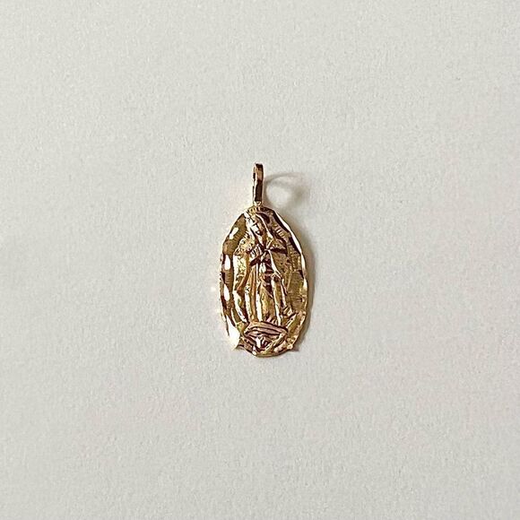 Guadalupe Virgin Mary 14k Solid Gold Pendant | perfect gift | faith | Guadalupe - Picture 6 of 14